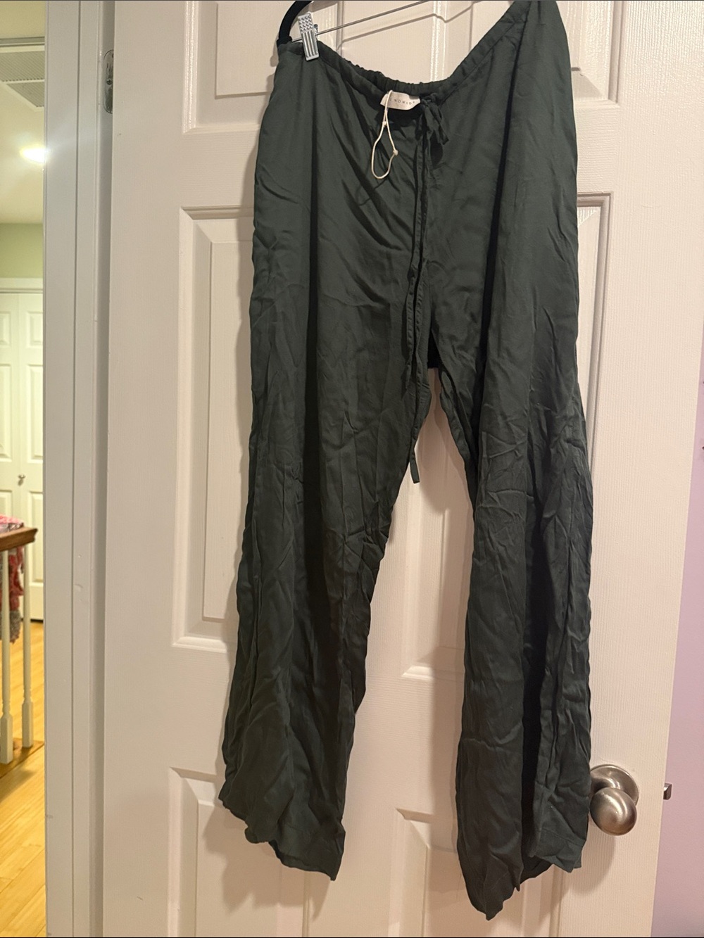 Women's Relaxed Drawstring Pants - Olive Green